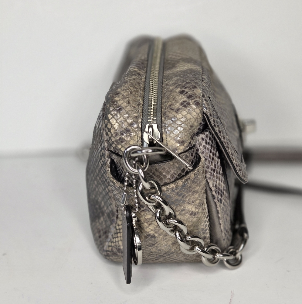 Coach Campbell SilverGray Python Exotic Snakeskin Camera Bag - Picture 12 of 16